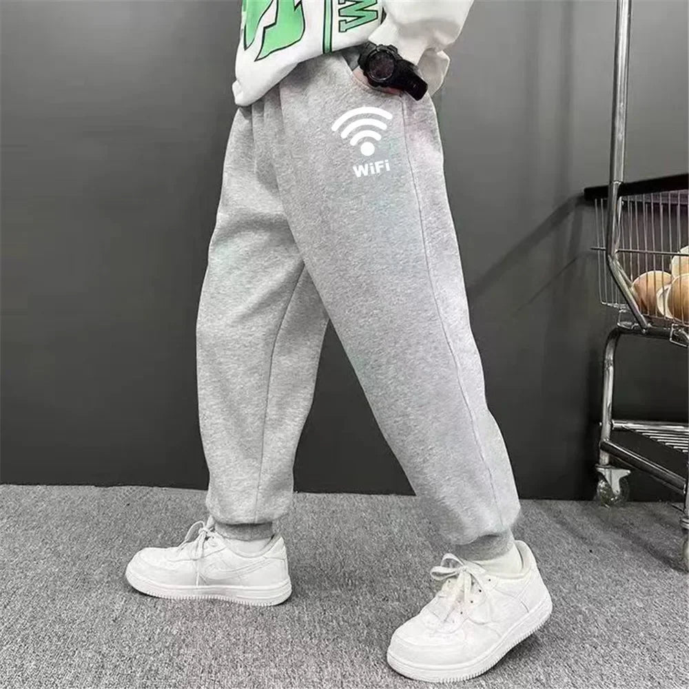 Boys' Off-Road Truck Print Joggers – Casual Sweatpants for Spring, Autumn, and Winter