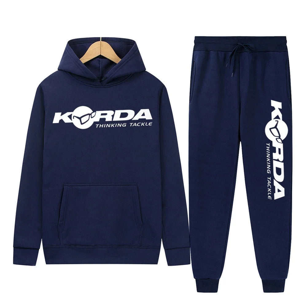 Men's Women 2Pcs Sets Fleece Sweatshirt Hoodies Pants Korda Inspired Tribute Male Sportswear Tracksuits Unisex Ensemble Homme