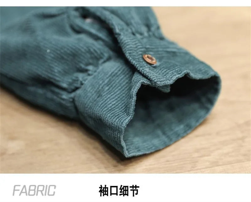 Casual White Corduroy Button Jacket