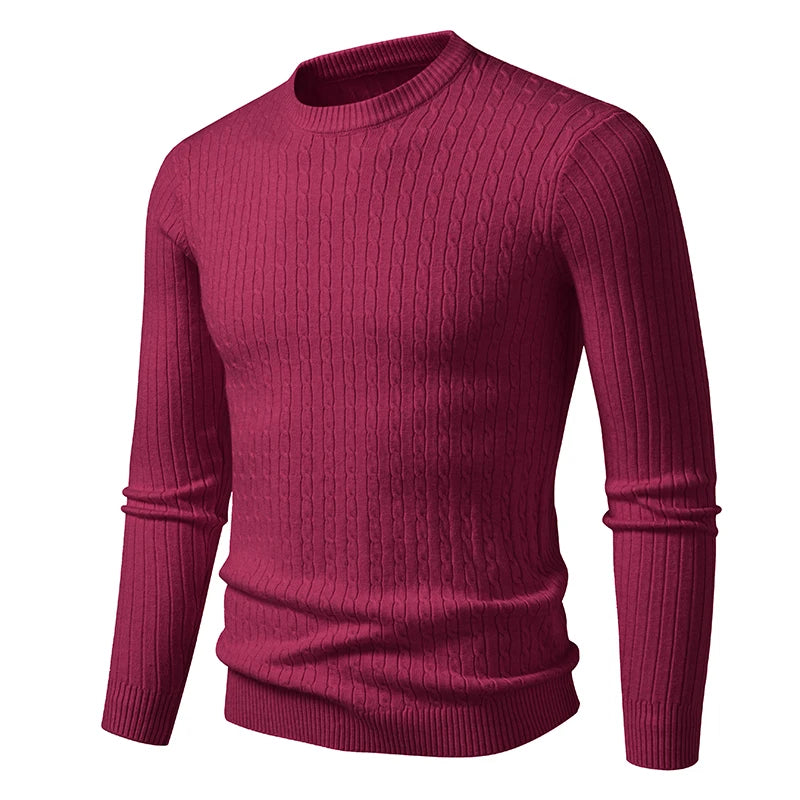 new Mens Crew Neck Sweaters Long Sleeve Lightweight Knit Dress Pullover Sweaters Casual outwear Twist Patterned Cable Sweaters