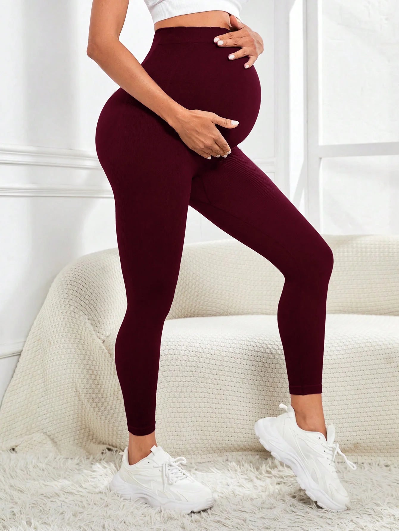 Maternity Leggings Over TheBelly Buttery Soft Pregnancy Workout Pants High Waisted Maternity Activewear for Women