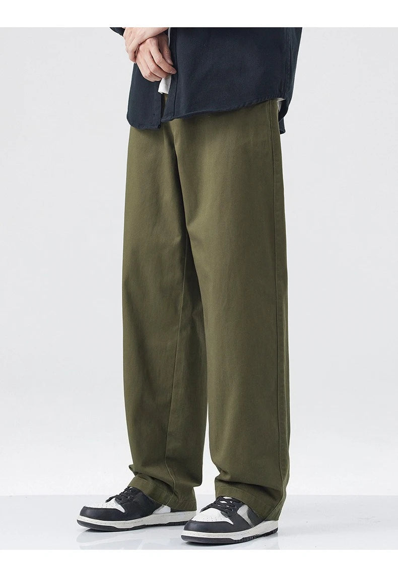 Retro Cotton Straight Casual Pants
