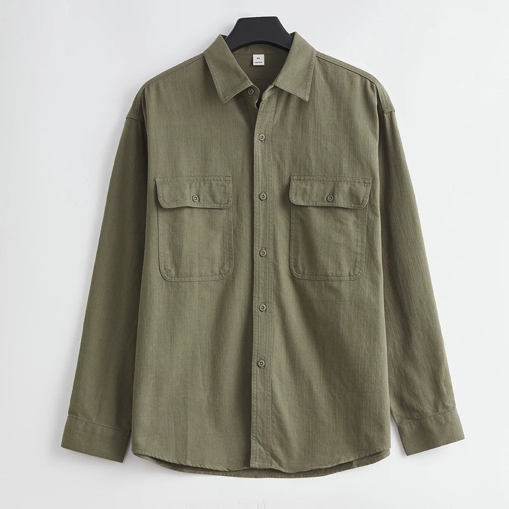 Vintage Cotton Workwear Shirt Men