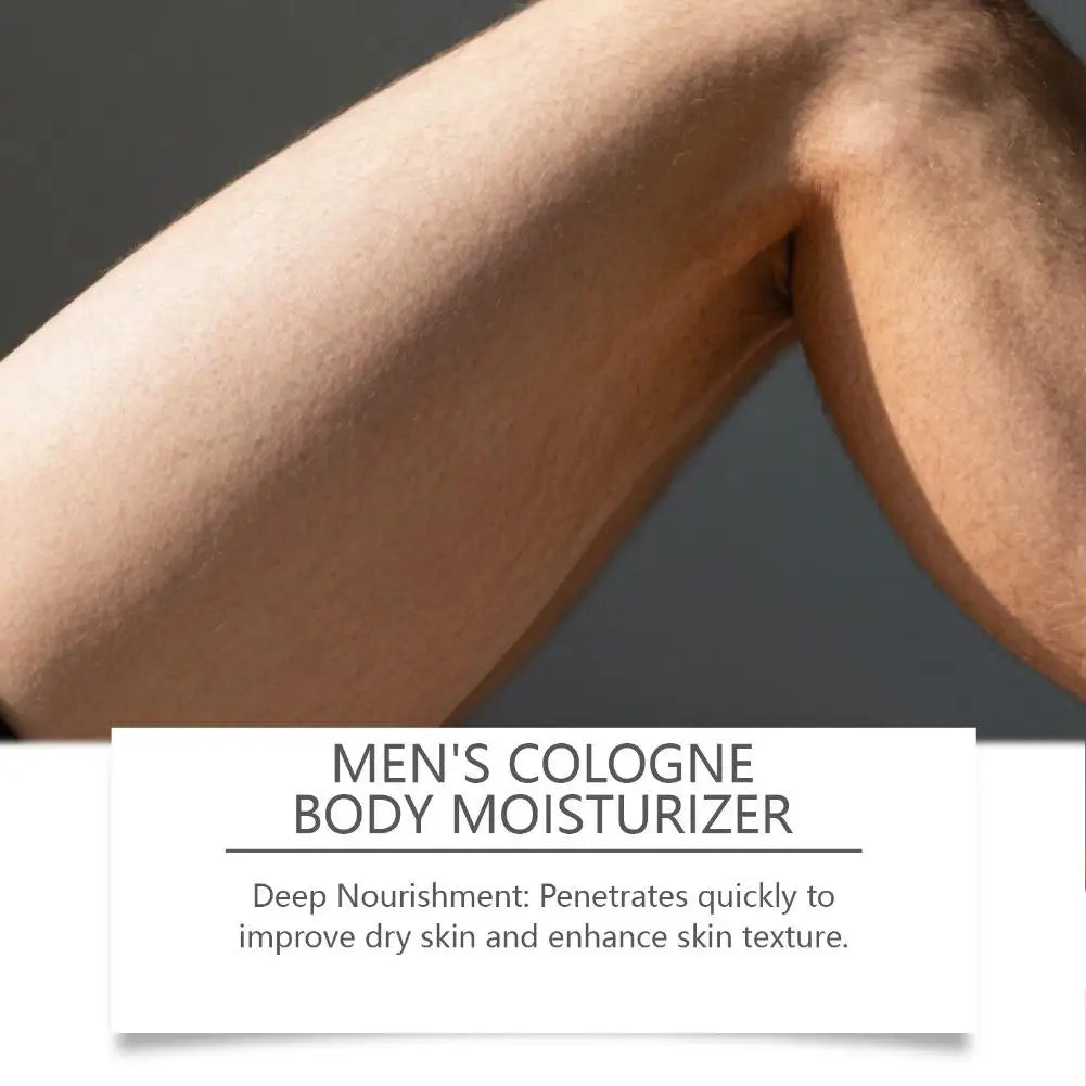 100g Refreshing Men Cologne Scent Body Lotion Agarwood Fragrance Body Butter For Men Gentle Care Dry Skin Deep Nourishing Cream