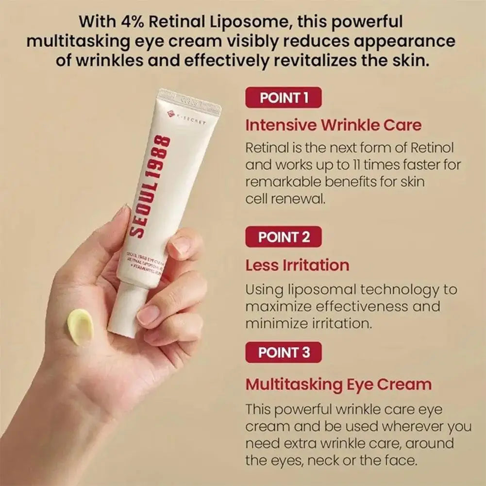 Original K-SECRET SEOUL 1988 Retinal Ginseng Niacinamide Firming Repair Essence, Retinol Eye Cream, Moisturizer Korean Skin Care