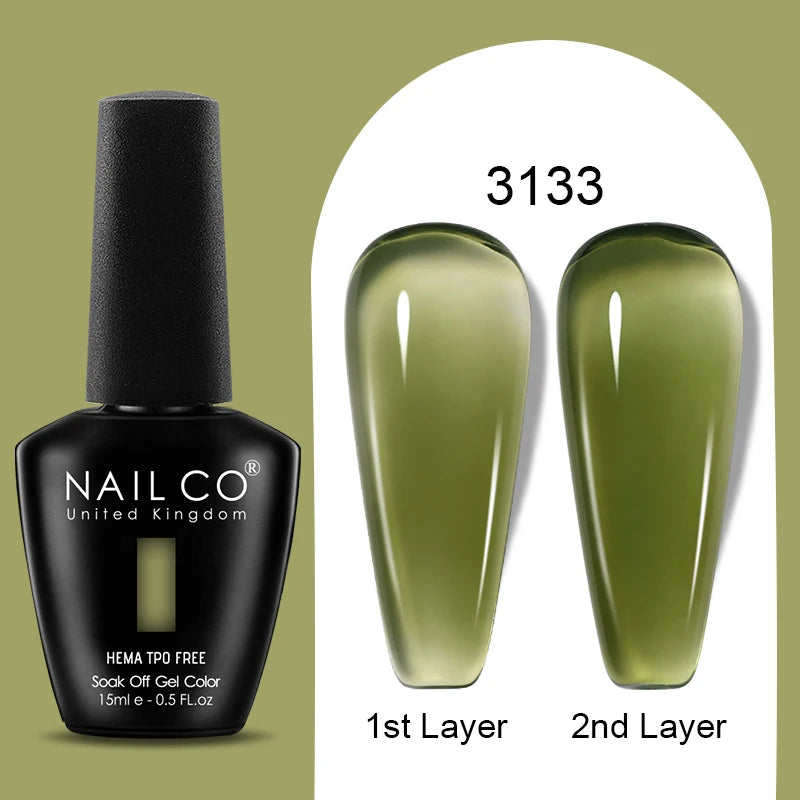 NAILCO 15ml Colorful Jelly Gel Nail Polish Gorgeous Color HEMA TPO FREE Soak Off UV LED Semi Permanent Long Wear Gel Varnish