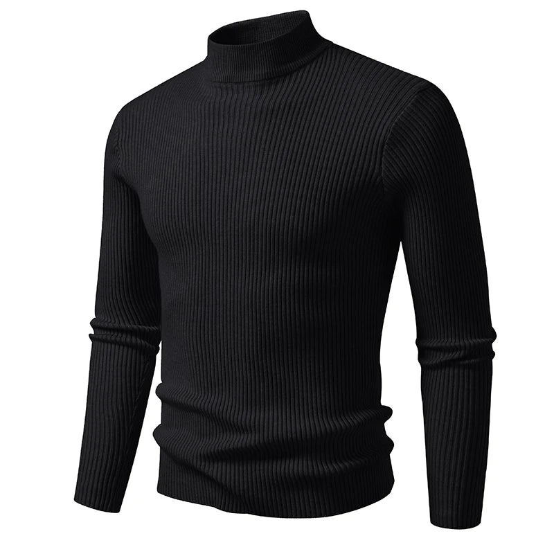Striped Mock Neck Pullover