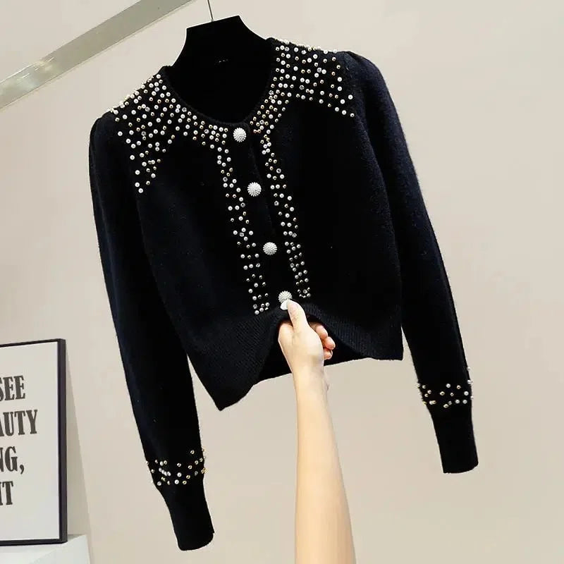 Slim O-Neck Knit Cardigan Sweater