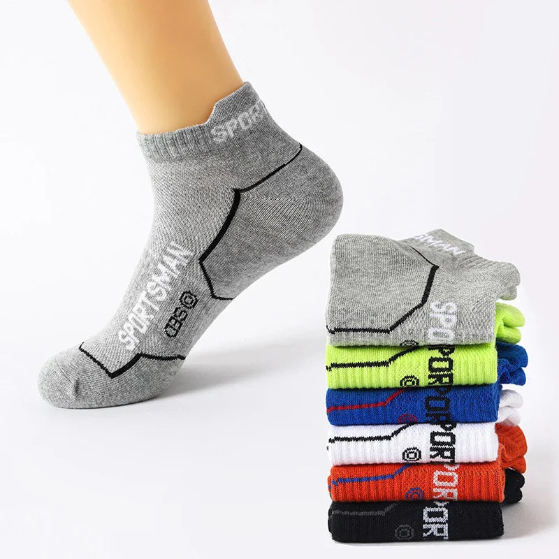 Men’s Cotton Mesh Ankle Sports Socks – 6 Pairs