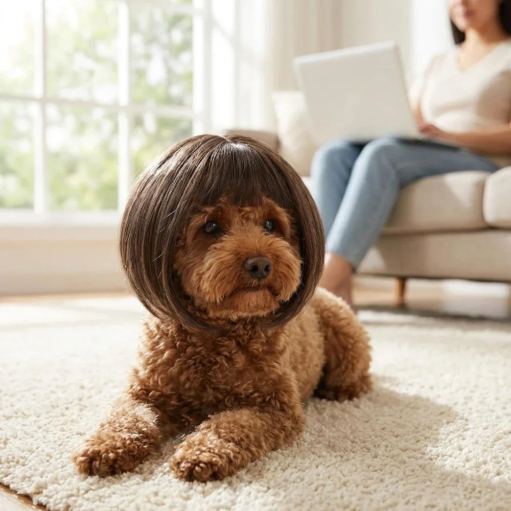 Pet Wigs Cosplay Props Dog Cat Cross-Dressing Hair Set Photography Funny Props Head Accessories Prank Pet Supplies Costumes DIY