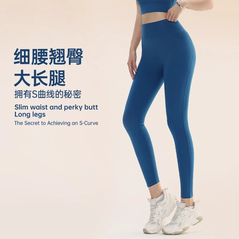 Yoga Leggings for Fitness Legging Sport Side Pocket Pants Female Soft High Waist Leggins Push Up Gym Tights Women