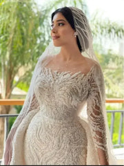 Luxury Beaded Mermaid Wedding Gown