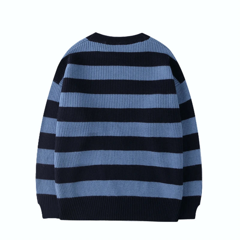 Striped Knitted Sweater Men Women Vintage Tate Langdon Loose Sweaters Harajuku Green Warm Autumn Jumper Pullover Unisex Casual