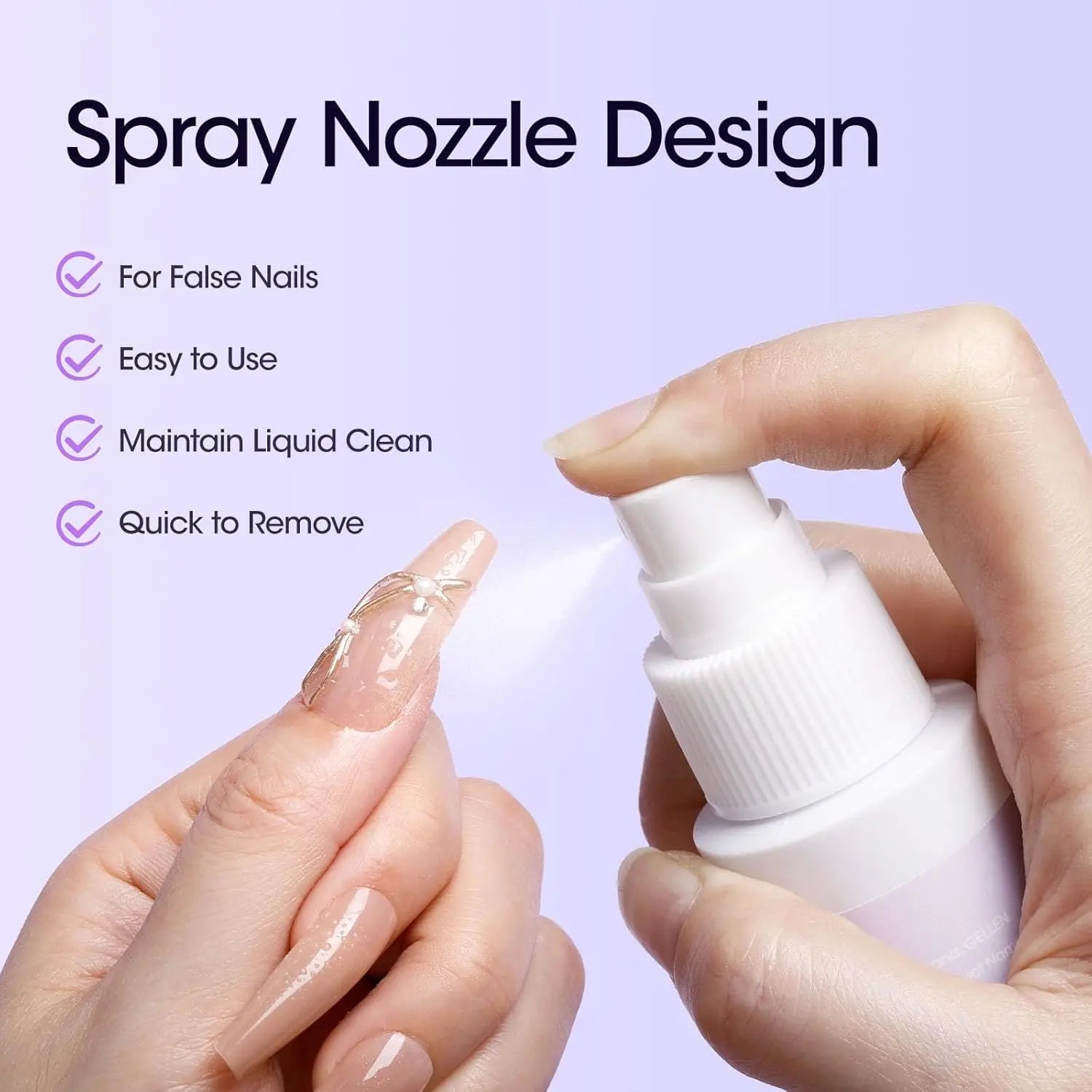 Nail Glue Remover 40ML for Press on Nails False Tips Non Acetone Gentle Nail Care Remover Supplies Solution Manicure Supply