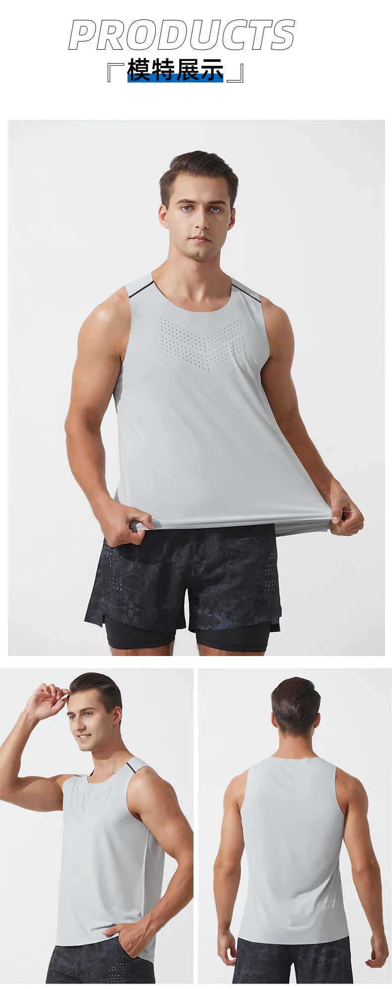 Men's Fitness Tank Top Summer Gym Clothing Bodybuilding Muscle Vest Sleeveless Shirt O Neck Breathable Quick Dry Workout Tops