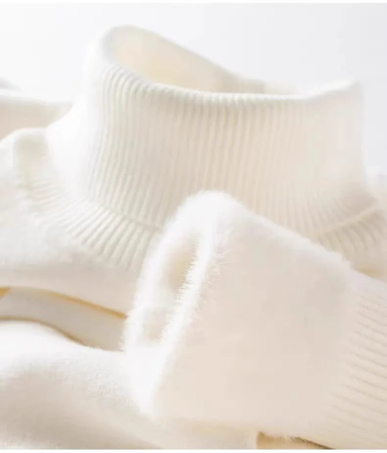 Men’s Thermal Fleece High-Neck Knitted Sweater