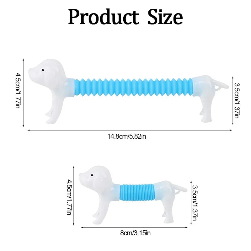 10Pcs Stretchable Dog Stress Relief Pop Tubes Toy Kids Birthday Party Favors Pinata Filler Telescoping Sensory Squeeze Toy