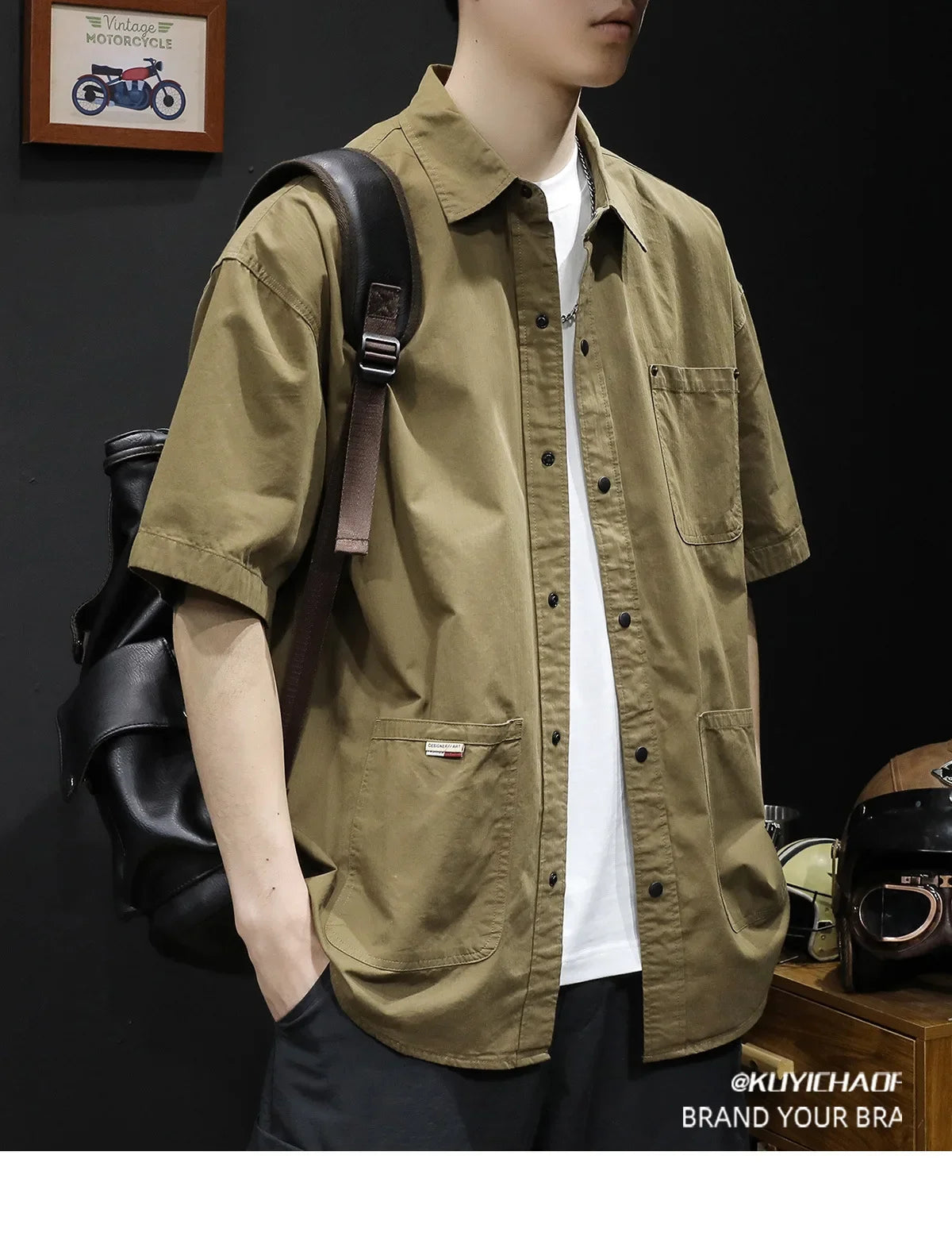 Trendy Casual Zipper Shirt Men