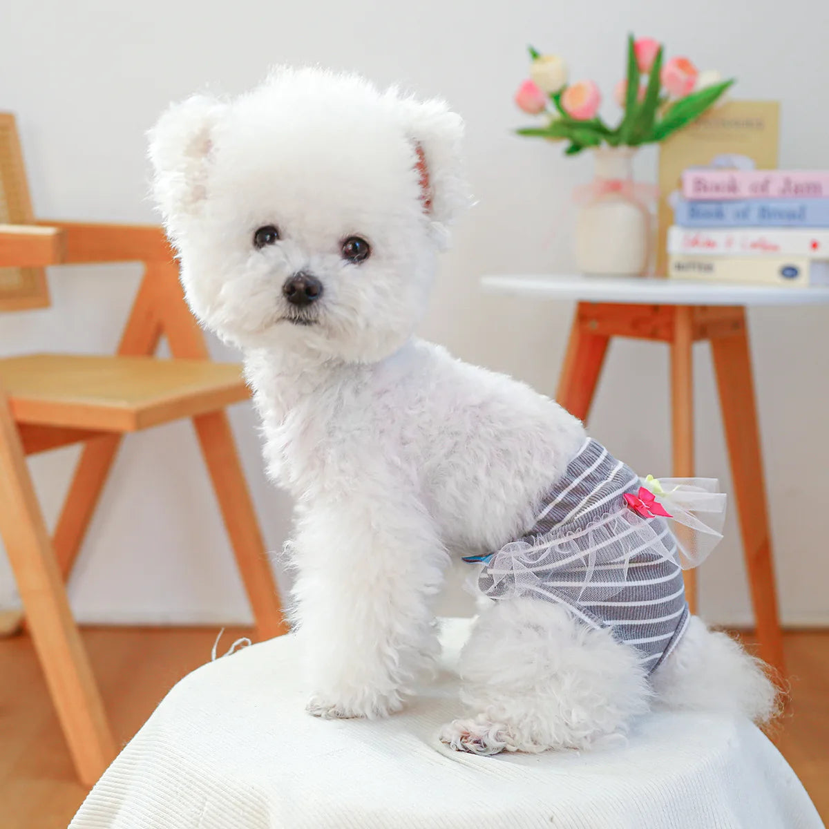 Striped Cotton Puppy Panties Set