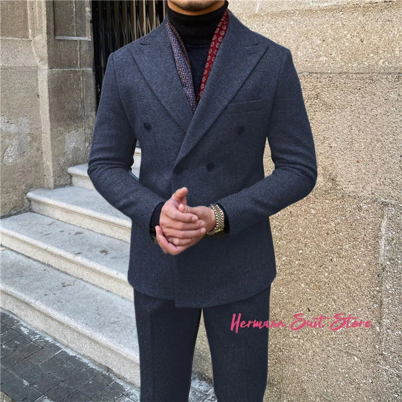 Modern Double Breasted Business Suit