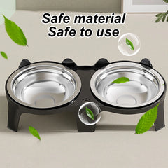 1PC Stainless Steel Cat Food & Water Bowl with Anti-Tip Design Large Capacity Easy-Eat Design for Pet Dog Cat  Feeding Food Bowl