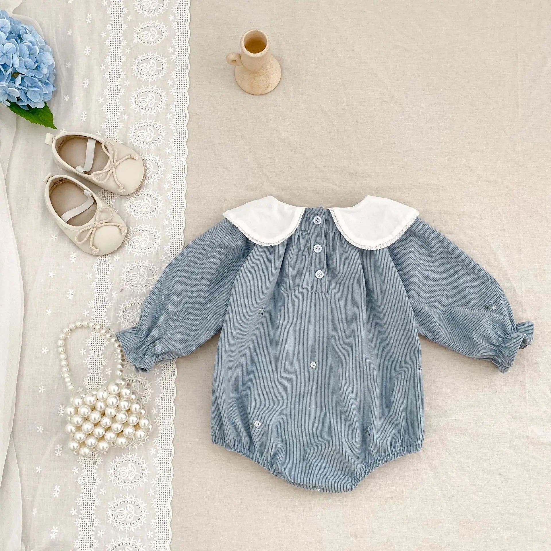 Floral Ruffle Baby Girl Romper