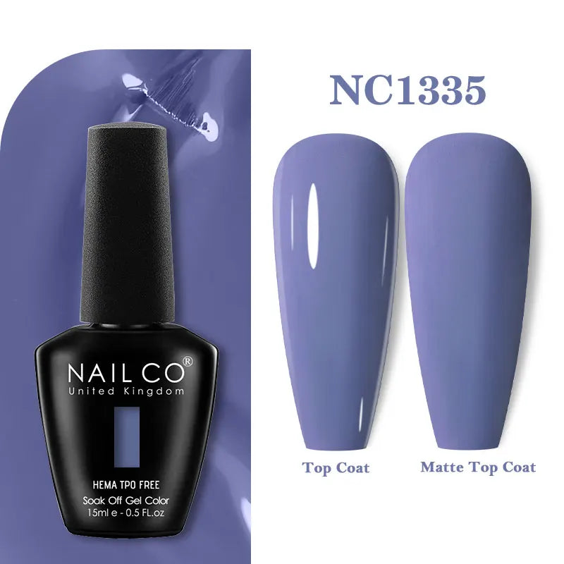 NAILCO 333 Colors Gel Nail Polish Semi Permanent Varnishes Nails Art Design Hybrid Soak Off Top Base Coat UV Gel Manicure 15ml
