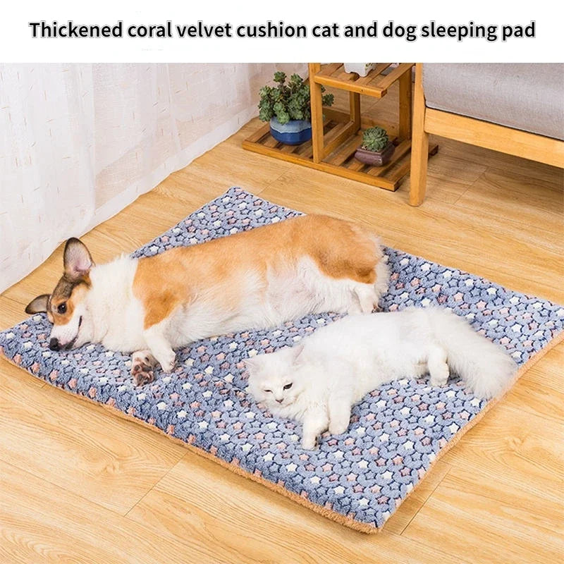Soft Pet Bed Mats Short Plush Pet Sleeping Bed Mats for Cats Dogs Cute Pad Blanket Warm Kitten Cushion Cat Accessories