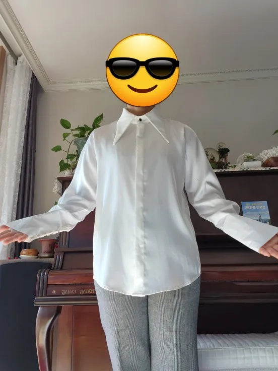 Elegant Satin Office Casual Shirt