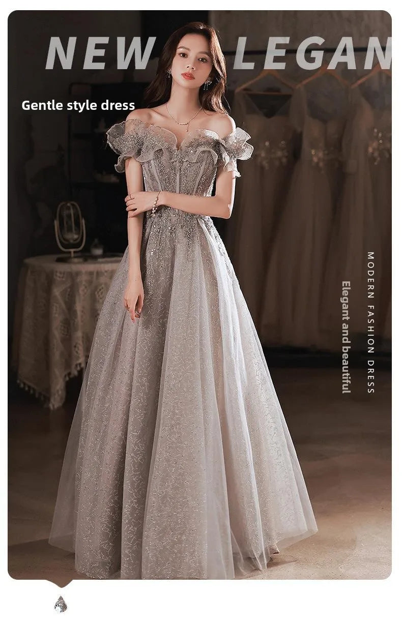 One Shoulder Fairy Style Evening Dress