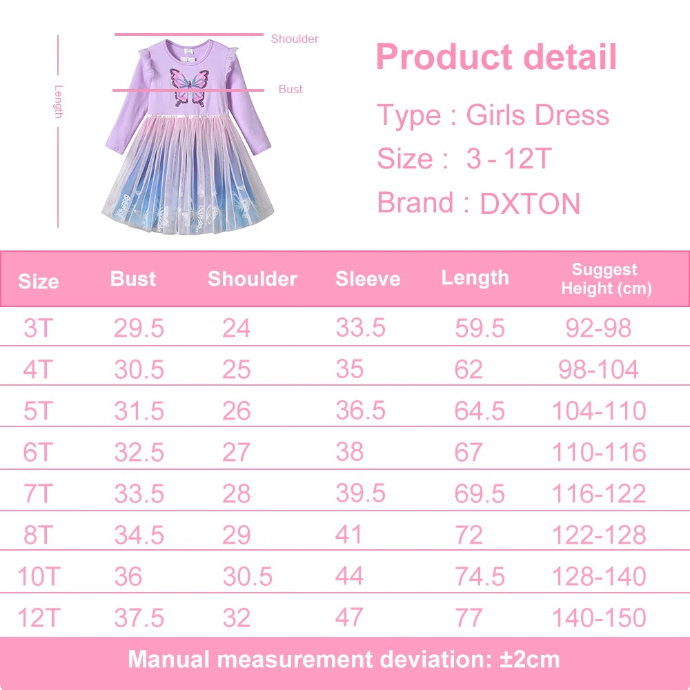 Gradient Tulle Butterfly Girls Dress