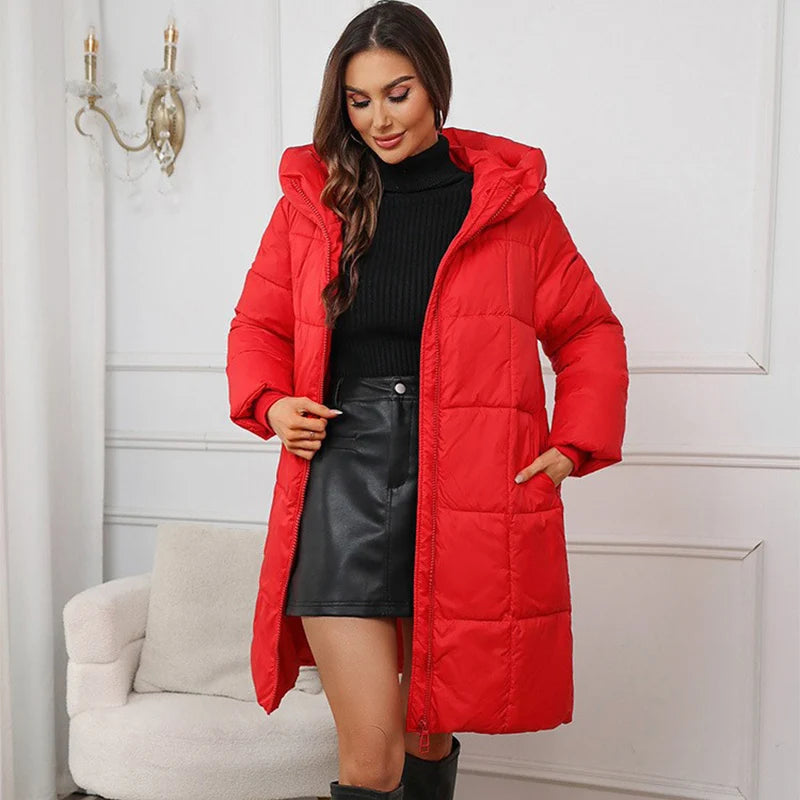 Hooded Quilted Winter Long Parka