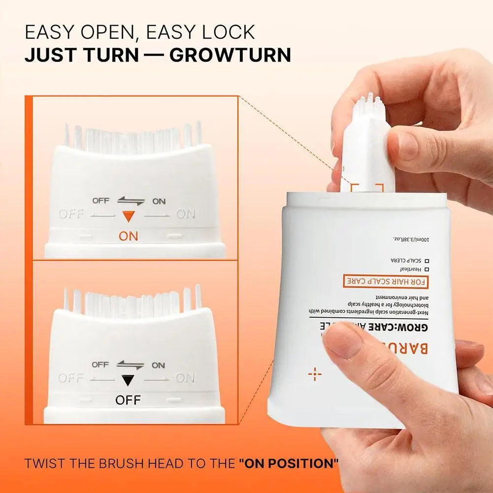 Hair Growth Serum with Built-in Brush Scalp Massager Nourishing Repair Essence for Damaged Hair Roots,Thickening Strengthening