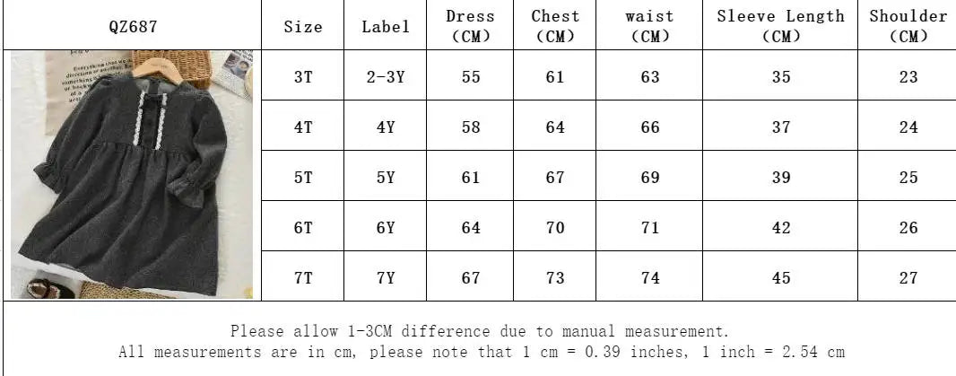 Simple Bow Long Sleeve Girls Dress