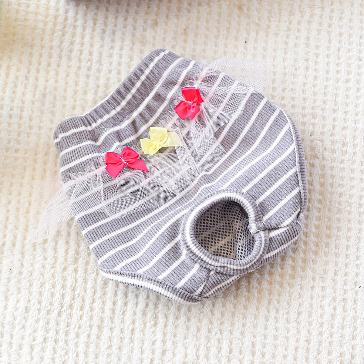 Striped Cotton Puppy Panties Set