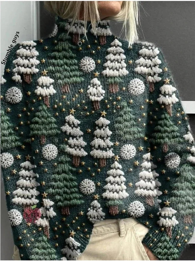 Festive Printed Winter Knit Sweater