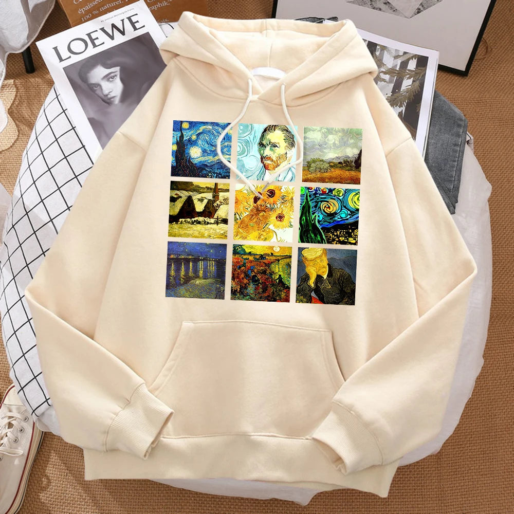 Art Print Slim Fleece Hoodie