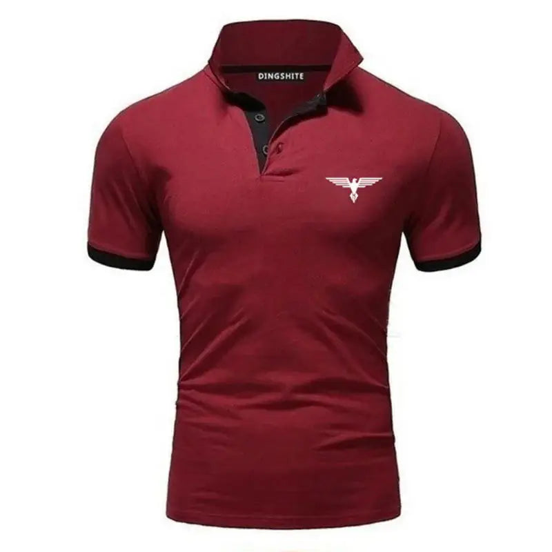 Polo collar contrasting color shirt office fashionable new T-shirt polo shirt men's summer top business casual breathable