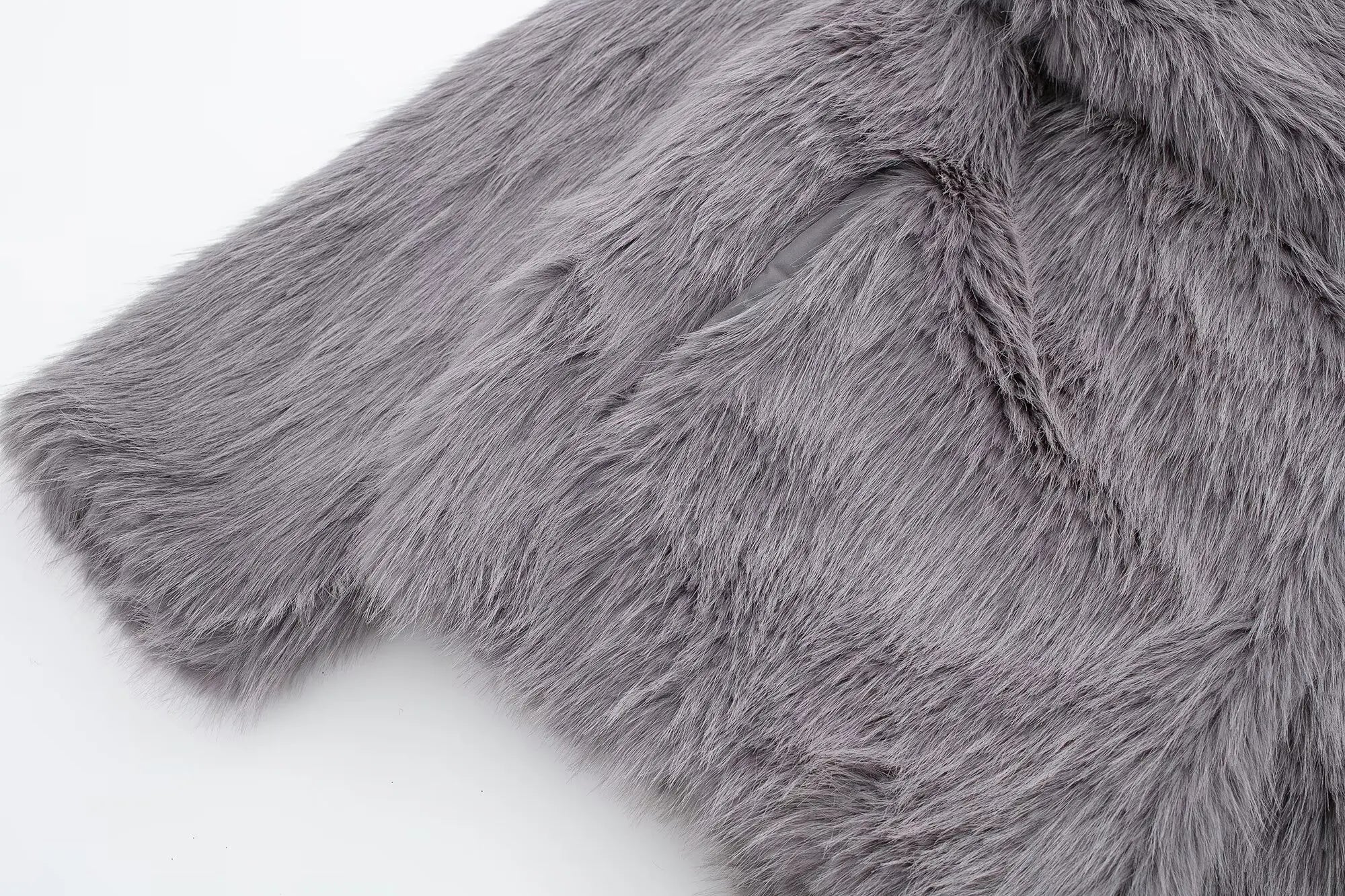 HH 2024 Women 's Vintage Soild Faux Fur Coat Turn-down Collar Long Sleeve Warm Plush Wool Coats Lady Winter Autumn Outwear