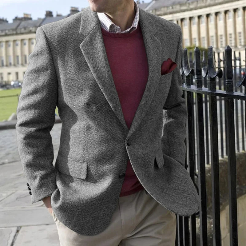 Vintage Herringbone Suit Jacket
