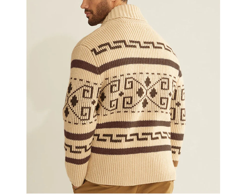 Winter Men's Cardigan Sweaters Fashion Male Knitted Sweater Thermal Warm Coats Casual Man Cashmer Lapel Knitted Jackets Clothing