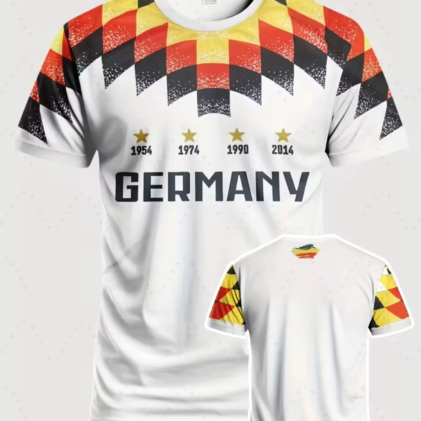 Men's Slim Fit German National Team Football Jersey Breathable Training Tops Lightweight Sports T-Shirt For Fitness And Matches