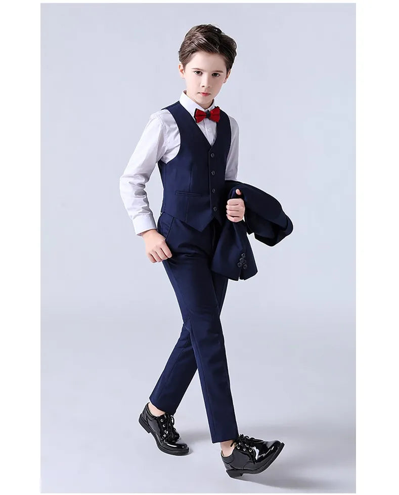 Formal Kids Plaid Tuxedo Suit