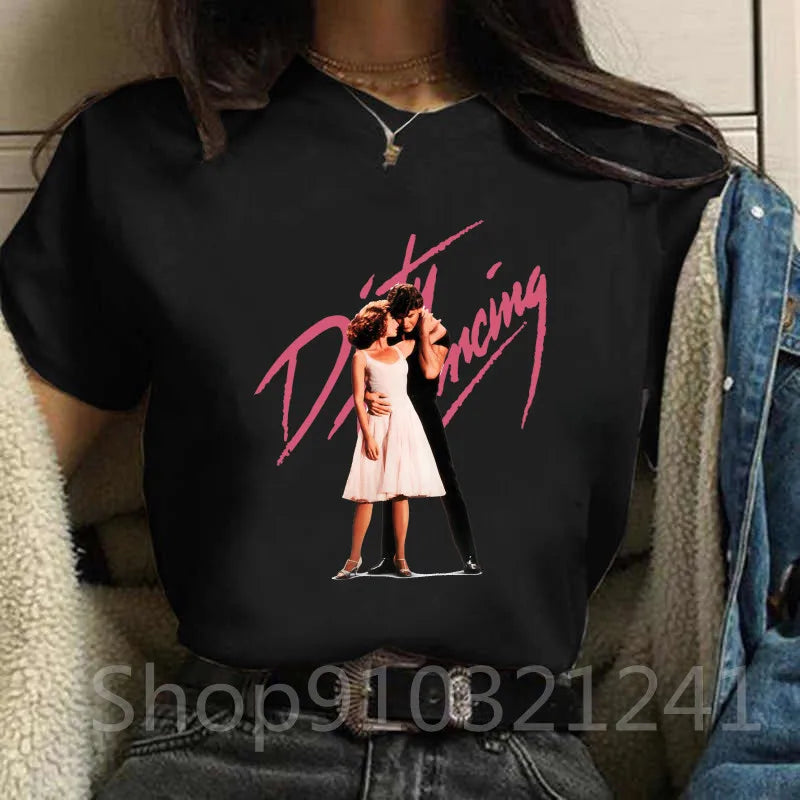 Women's Tshirt Dirty dancing Printing Graphic Aesthetic O Neck Girls Short Sleeve Print Vintage Y2k T Shirt Female Funny Tops