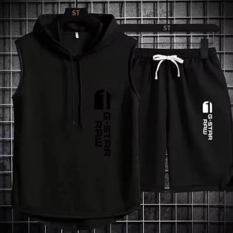 Men's track suit summer sportswear two-piece t-shirt shorts brand tracksuit jogging men's sports suit fitness clothes exercise