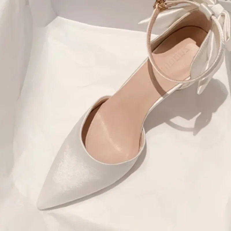 Pearl Strap Wedding High Heels