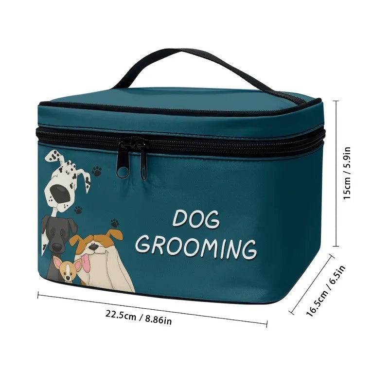 Zipper Pet Grooming Storage Bag, Portable Waterproof Dog Cat Accessory Box for Home Travel, Multifunctional Organizer for Pet Gr