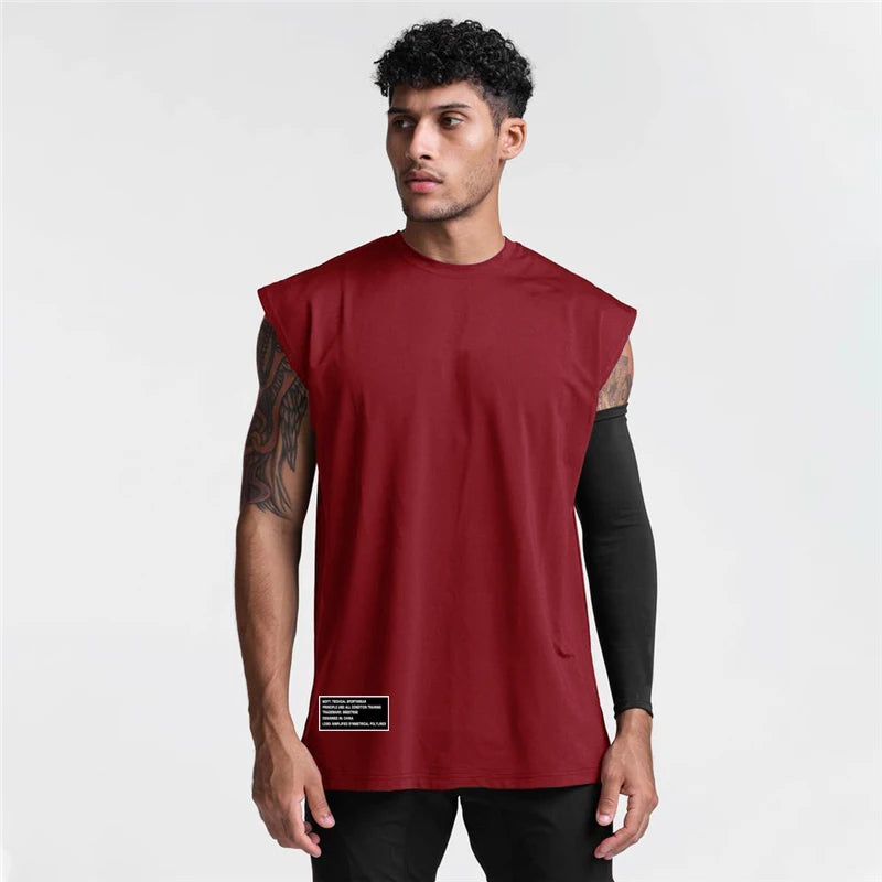 Gym Bodybuilding Tank Tops Mens Fitness Training Sleeveless Shirt Workout Muscle Vests Mesh Breathable Quick Dry Loose Singlets