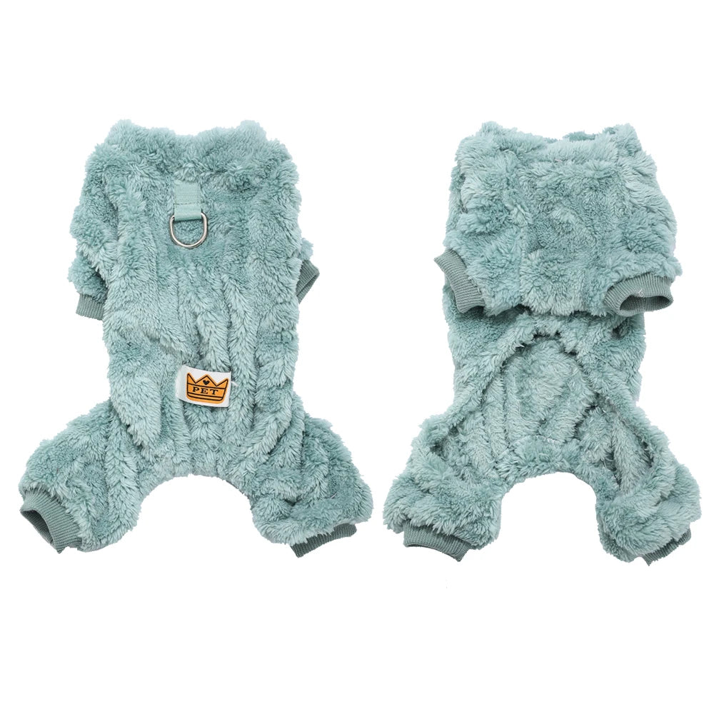 Pet Dog Clothes Cozy Soft Fleece Puppy Cat Jumpsuit For Small Medium Dogs Cats Winter Warm Clothes With Elasicity Yorkshire Pug