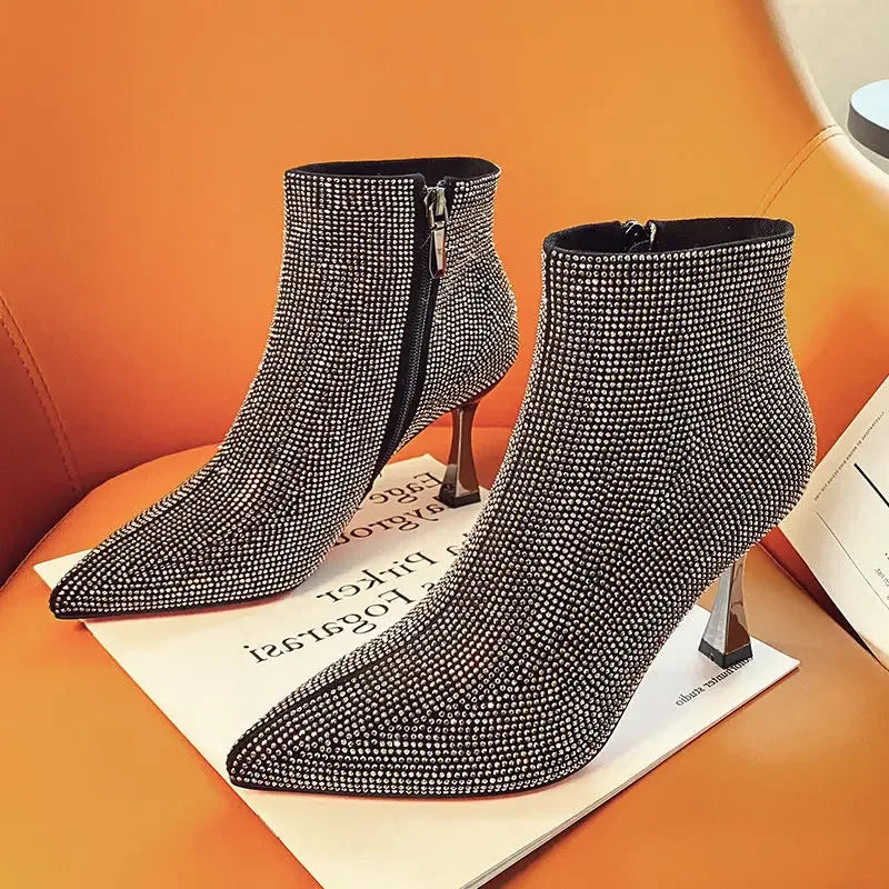 Very High Heels Heeled Female Short Shoes New In Booties Autumn Quality Chic and Elegant Large Size Warm Y2k Women's Ankle Boots